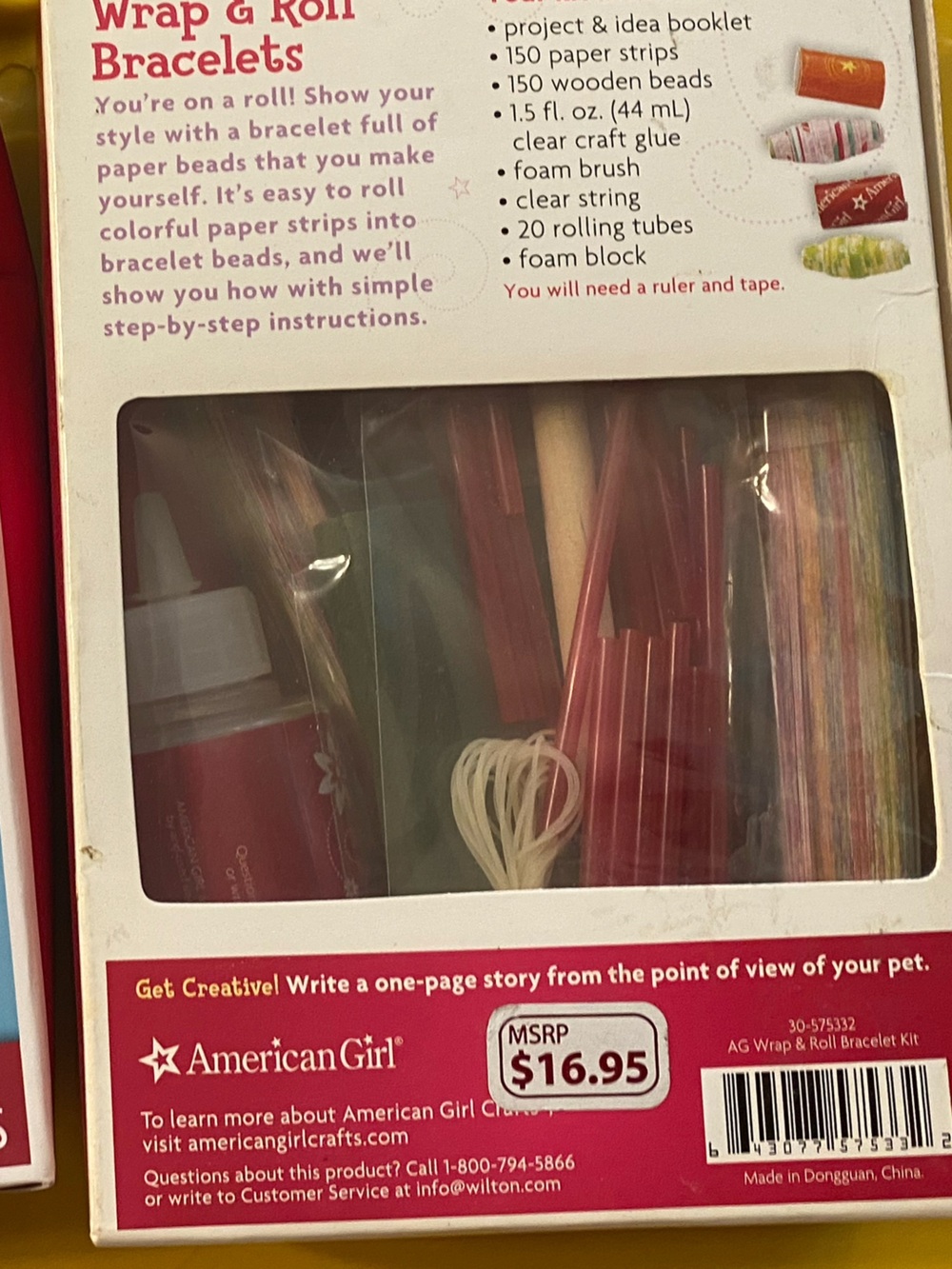 2 for 1)American Girl Cat Mini Clip Kit with Purple/Pink Outfit & Wrap Bracelets